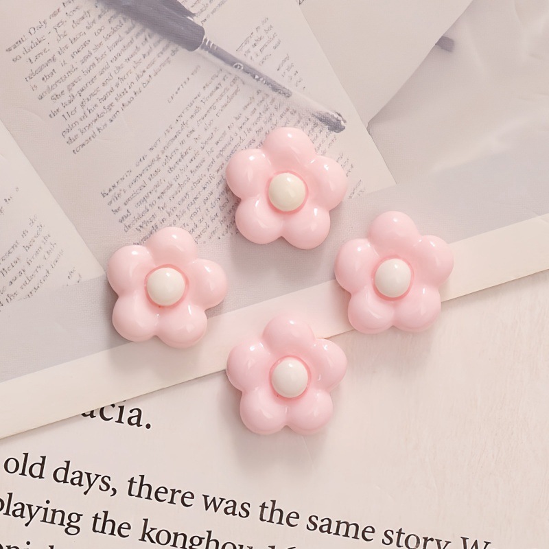 Pequeña cara brillante flor de cinco pétalos DIY crema pegamento de cabello cabello accesorios de joyería de manicura ropa taza de agua parche de fondo plano