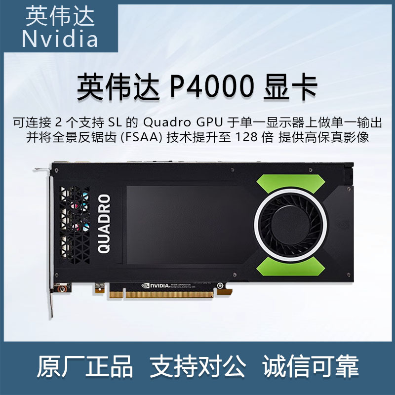 英伟达（NVIDIA） Quadro P4000 3D建模GPU渲染绘图专业图形显卡