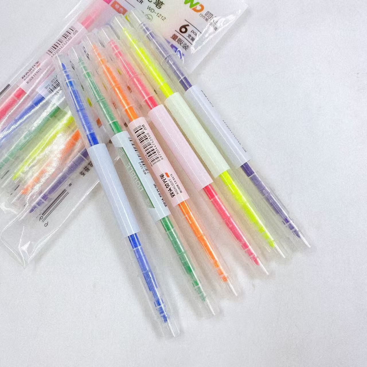 Bolígrafo fluorescente de doble cabeza, bolígrafo fluorescente para estudiantes con bolígrafo de color para tomar notas, bolígrafo de color pálido especial para rasgar