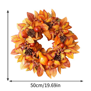 Popular Independence Day Harvest Festival Wreath Pumpkin Maple Leaf Berry Door Hanging Thanksgiving Decorative Wreath Door Hanging