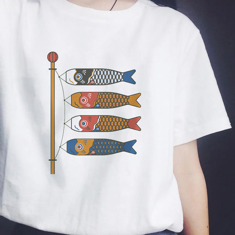 Ocean Ocean Ocean 2022 Aesthetic Wave Printing T-shirt Short Sleeve Women's Foreign Trade Cross-border wish/ebay Yama