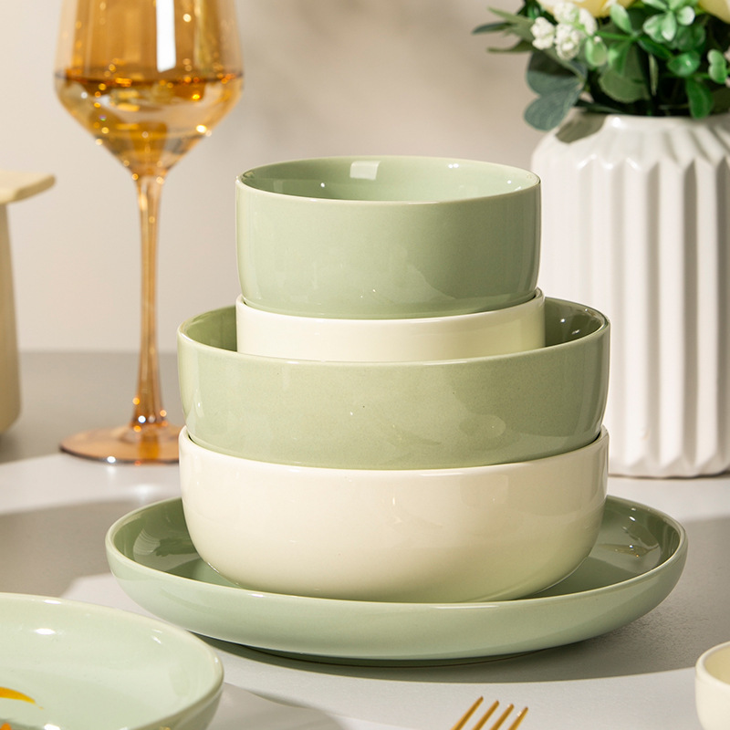 Dishes and Dish suit Household Good-looking New Style Cream High-grade Light Luxury Housewarming Dishes and Dish Dishes and Dish Combination Dishes and Chopsticks