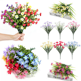 Simulation spring grass orchid eucalyptus leaves, magnolia flower aquamarine outdoor home decoration artificial decoration, flower art wholesale