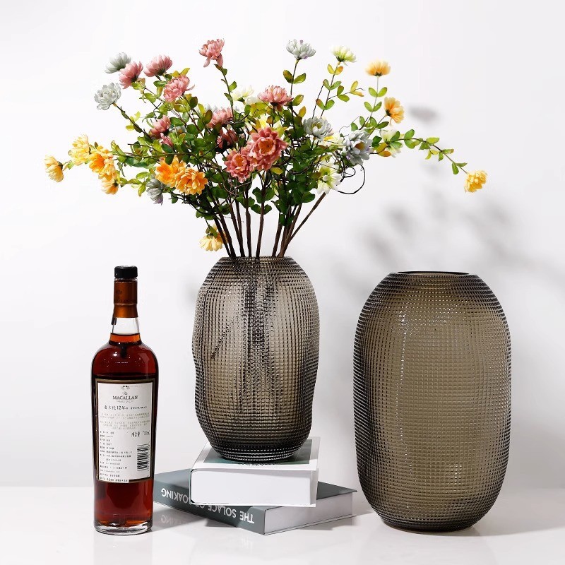 Textura europea simple vasos de vidrio hidropónicos transfronterizos decoración de entrada decorativa de lujo ligero para el hogar de alto nivel arrancador de flores