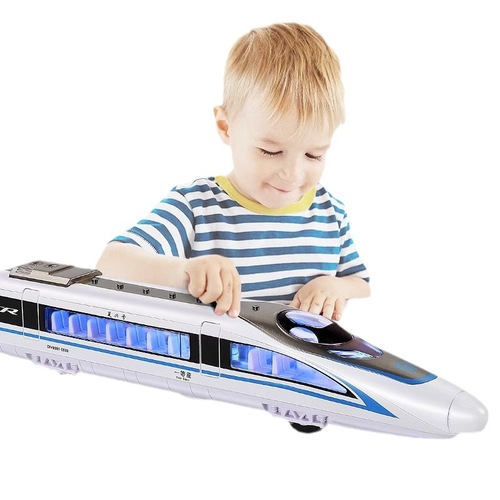 Children's alloy pull-back belt light rail train simulation Harmony Fuxing high-speed train model locomotive toy