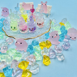 Colorful small gravel small ice cube resin accessories DIY mobile phone beauty jewelry accessories Ice Cube shooting props