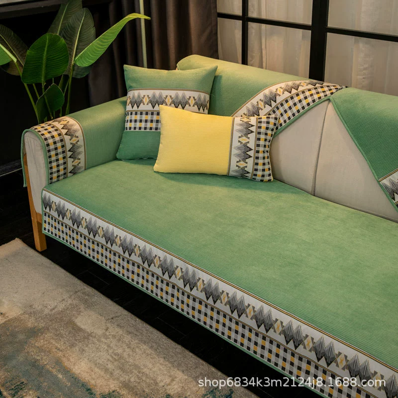 Синель Подушка для дивана Light Luxury All Seasons Универсальная Высококачественная Подушка Nordic Простой нескользящий чехол для дивана Тканевое полотенце