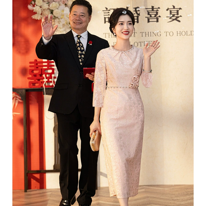 Fuchsia wedding dress, cheongsam, evening dress for mother, for teenagers, western style