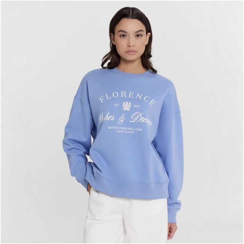 American Retro Letter Sweatshirt 2026 New Style Pullover Top Comfortable Versatile Loose Lazy Pullover for Women American Retro Letter Sweatshirt 2026 New Style Pullover Top Comfortable Versatile Loose Lazy Pullover for Women