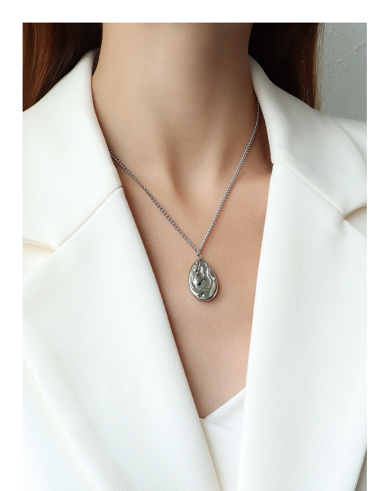 Fashion Water Drop Titanium Steel Necklace Wholesale display picture 7