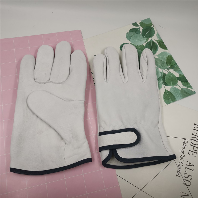 羊皮电焊手套日本头层羊皮工作司机手套花园园艺钓鱼短款劳保骑行