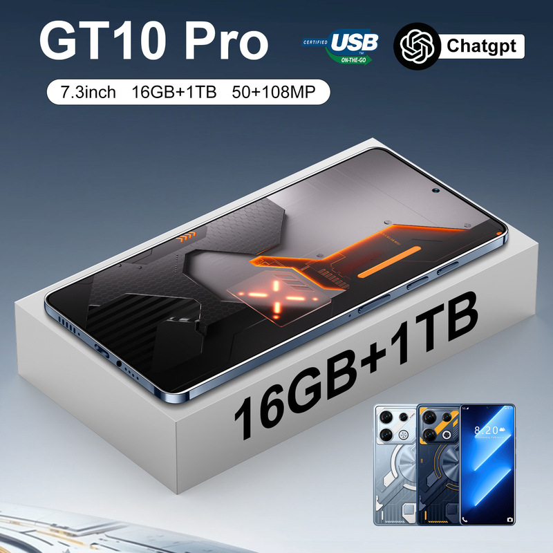 Cross-Border Hot-Selling Gt10 Pro Smartphone 16+1t Android Phone Source Factory Price Tk/Temu Can Be Shipped on Behalf of Others