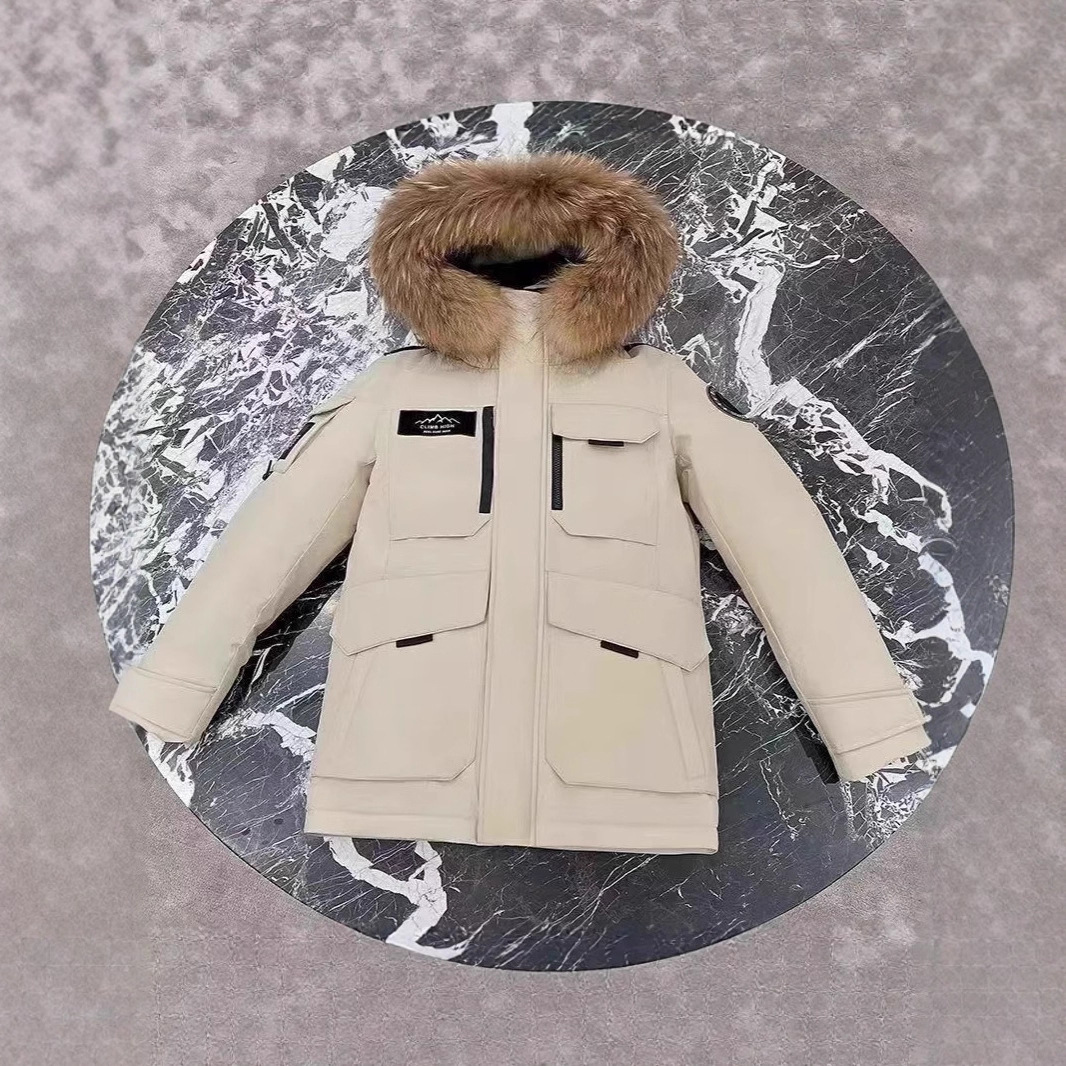 【跨境外贸】极寒加厚工装情侣款羽绒服男女款大毛领外套秋冬热销