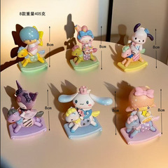 サンリオ木馬シリーズ クロミ メロディ パチャ犬 フィギュア かわいい車載フィギュア 置物