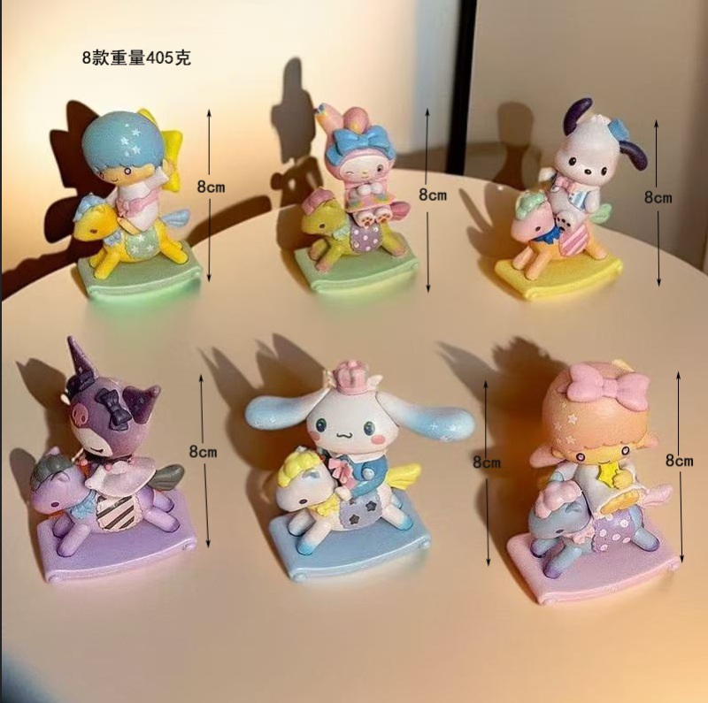 サンリオ木馬シリーズ クロミ メロディ パチャ犬 フィギュア かわいい車載フィギュア 置物|undefined