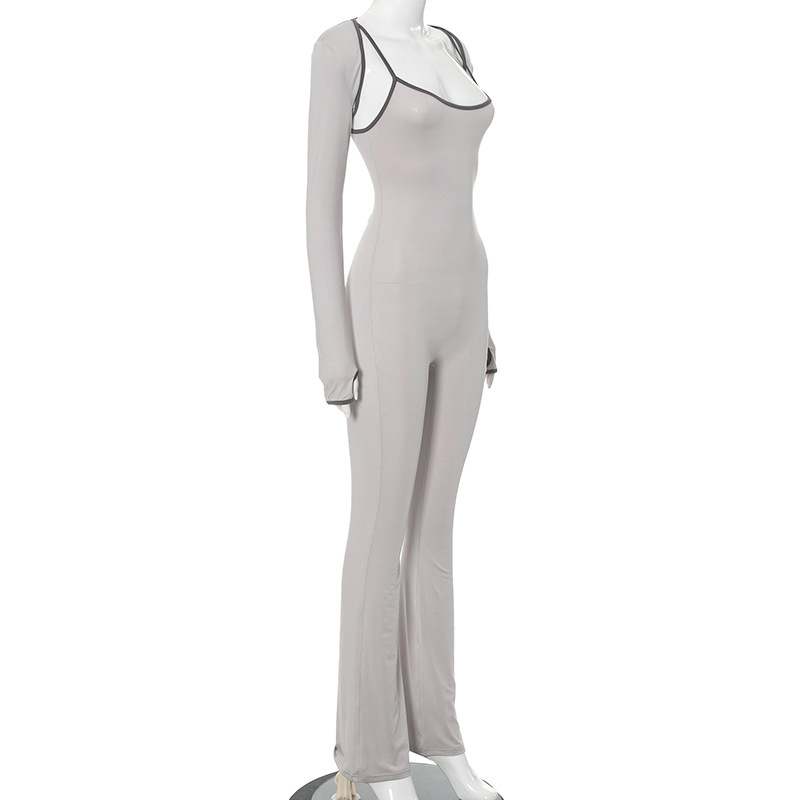 Women Wear Popular Square Collar Sleeveless Tight Top Jumpsuit Women