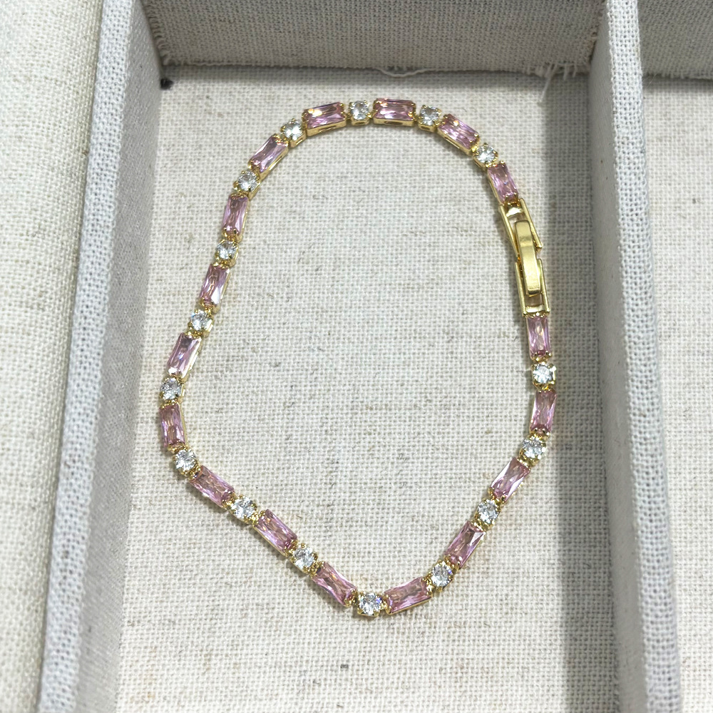 5g Weight Copper Pendant Material Zircon Inlay Material Bracelets Classification Copper Chain Material 1 Piece Quantity Holiday, Travel, Daily Occasion Copper Material Geometric Pattern Women's Gender Plating Design Casual, Simple Style, Streetwear Style Copper Plating Geometric Zircon Bracelets 11