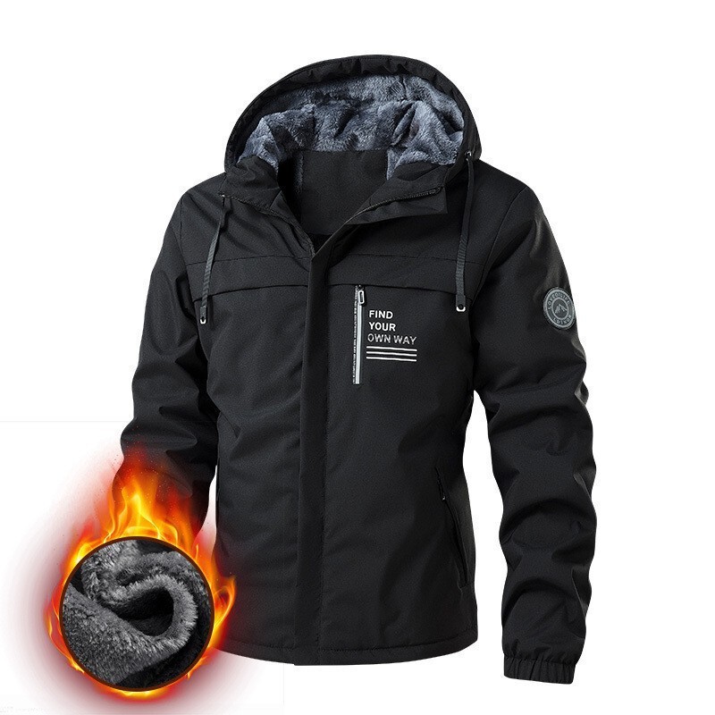 Foreign trade men's jacket outdoor assault clothing autumn and winter fleece-lined hooded jacket men's solid color jacket coat wholesale