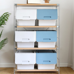 批發收納箱塑料前開式儲物箱玩具整理箱零食收納盒衣服翻蓋收納箱