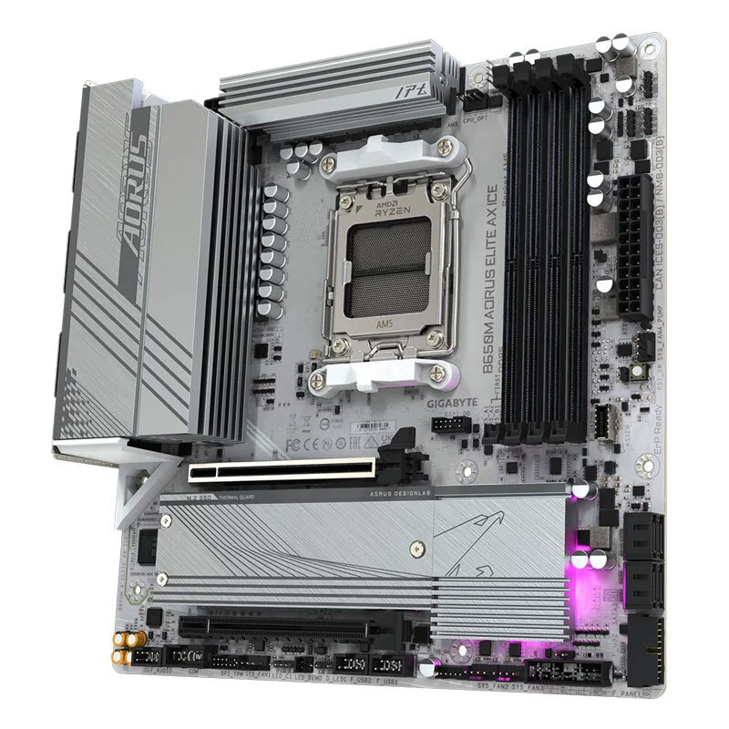 Gigabyte B650M AORUS ELITE AX Ice Carving — материнская плата DDR5 для AM5, совместима с 7600/7800X3D