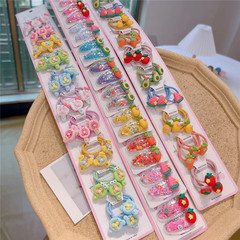 30pc Children's Girls Fruit Flow Sand Hair Clips, Cute Princess Bangs Hair Accessories for Kids