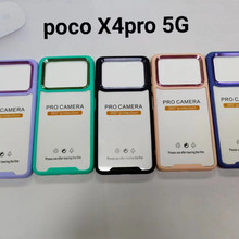 透明亚克力大孔电镀金属镜头适用小米POCO X4PRO5G彩色边框手机壳