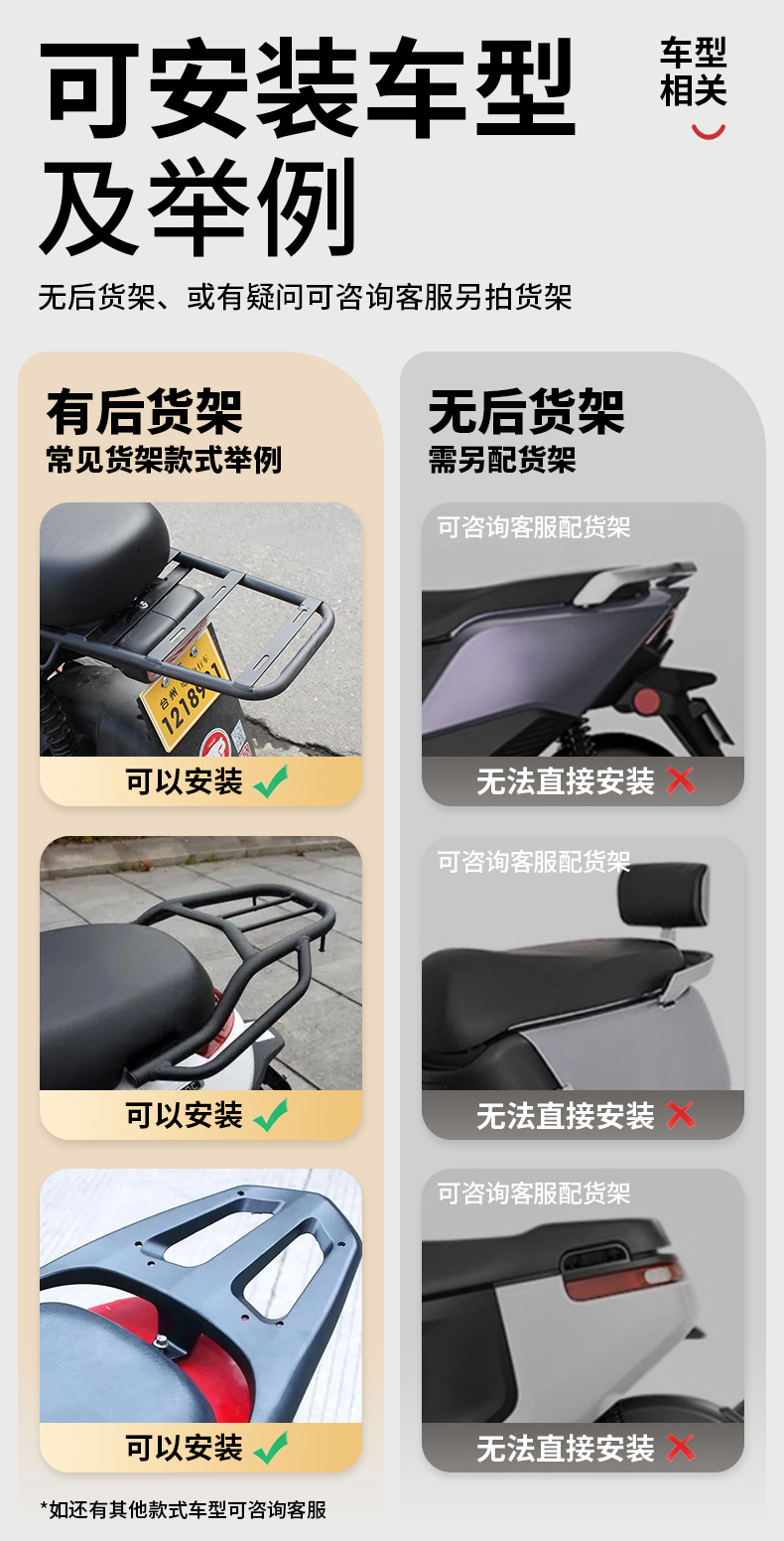 Universal anti-shake trunk for electric vehicles, large-capacity tool storage box for scooters and electric bikes