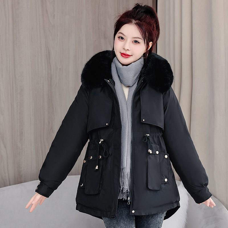 Algodón para mujeres mediana y larga en 2025 nuevo estilo de terciopelo para superar la chaqueta de algodón coreana suelta chaqueta de invierno image 6