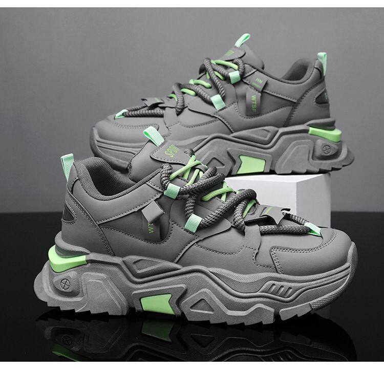 Giày thể thao nam sneaker thoáng khí tăng chiều cao, đế cao su gót thấp 1-3 cm — C118 màu trắng, C118 màu xám chi tiết 18