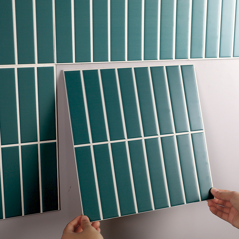 New Long Strip Brick 3D Stereo Wall Sticker Self-Adhesive Thickeneded Renovation Balcony Washbasin Kitchen Living Room Waterproof and Moisture-Proof