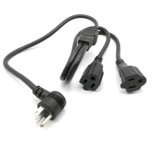 90度彎頭美規三插一分二母頭電源線 美標式一出三 拖四並聯延長線