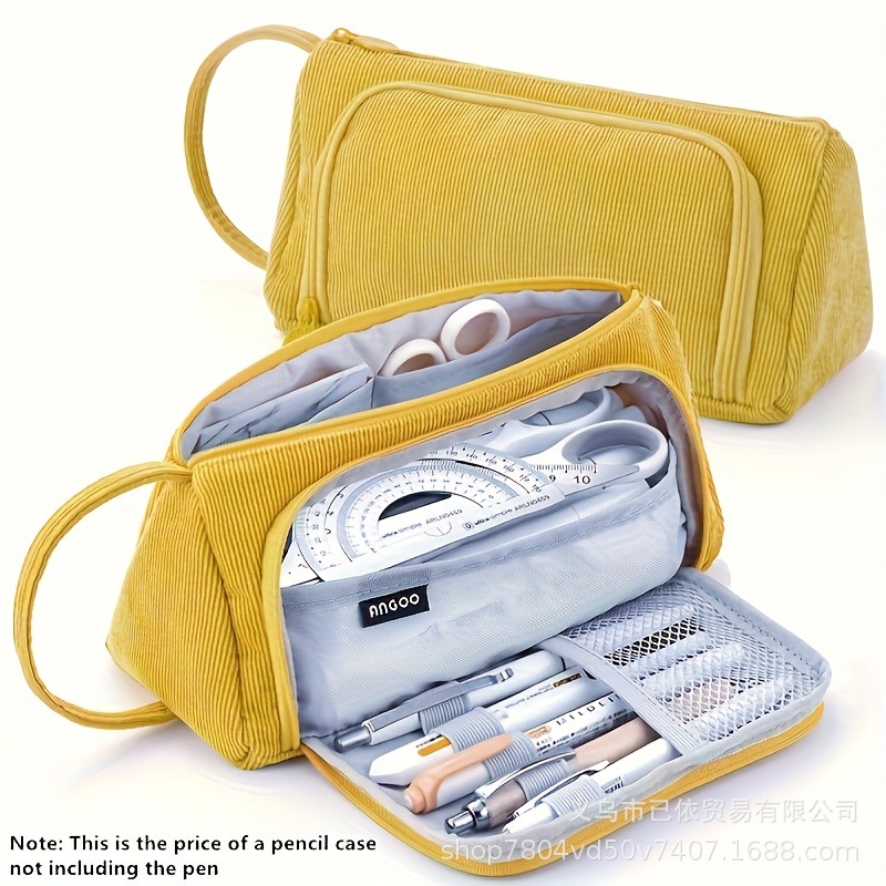 Bolsa de bolígrafo de gran capacidad para estudiantes de primaria simple serie de macarón bolsas de bolígrafo de separación multicapa multifuncional caja de papelería de alto valor facial