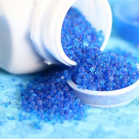 山东厂家蓝色变色硅胶干燥剂3-5mm电子变压器机械设备用防潮珠