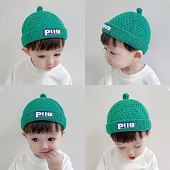Nursery cap for children, knitted woolen hat for boys and girls, warm and thick winter hat for autumn and winter, baby beanie hat, trendy