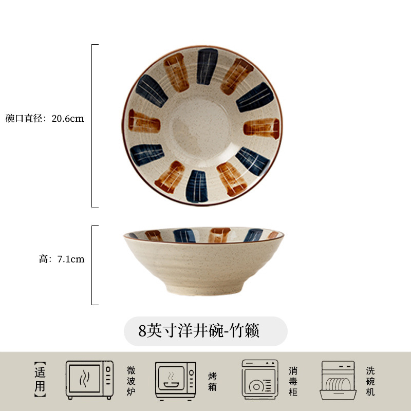 跨境陶瓷面碗拉面碗家用2025新款汤面碗泡面碗耐高温吃面条碗大碗|undefined