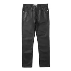 High street fashion American simple basic black wax brush trousers casual fashion fashion brand straight Denim trousers