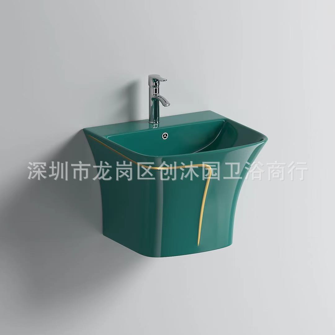 Comercio exterior exportación de lavabo colgante de color lavabo de cerámica lavabo de inodoro de color blanco cheongsam lavabo colgante lavabo