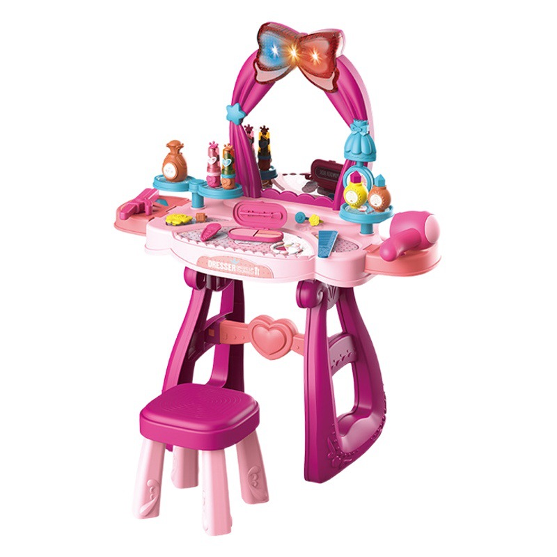 Música de inducción para niños transfronterizos accesorios de tocador para niñas traje de simulación de tocador jugar a la casa juguetes de maquillaje