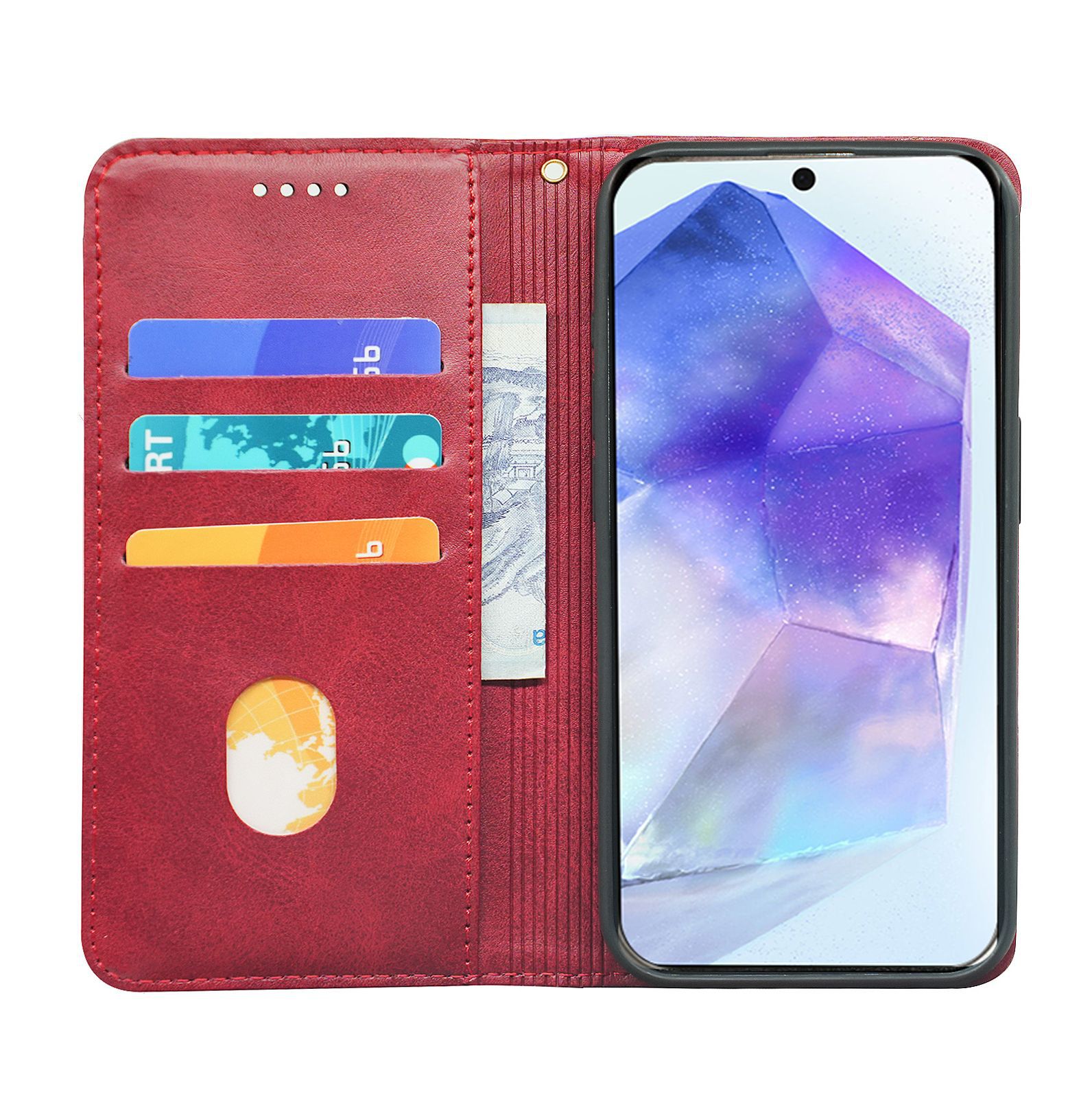 Leather Flip Cover For Samsung Galaxy A25e A16 A15 Stand Case_voghion.com