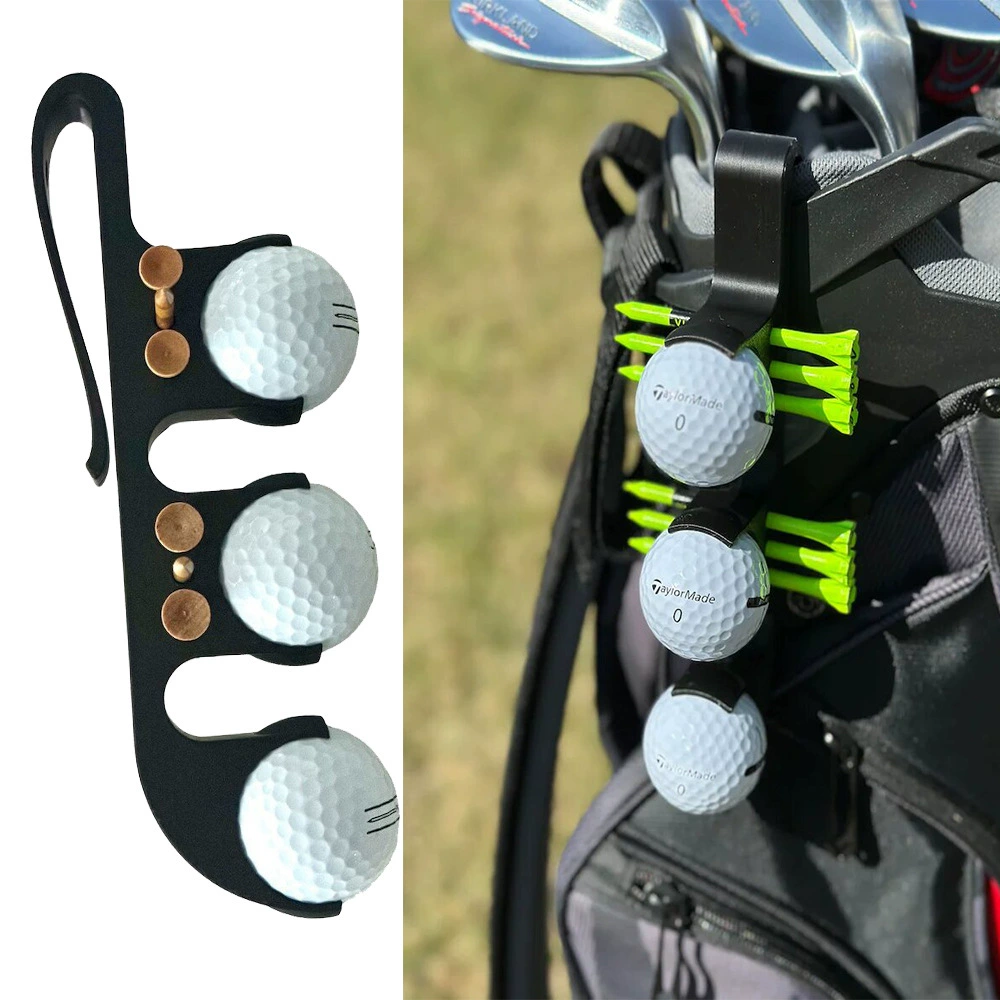 Golf Ball Bag Clip with Tees Зажим для гольфа Стенд для шаров