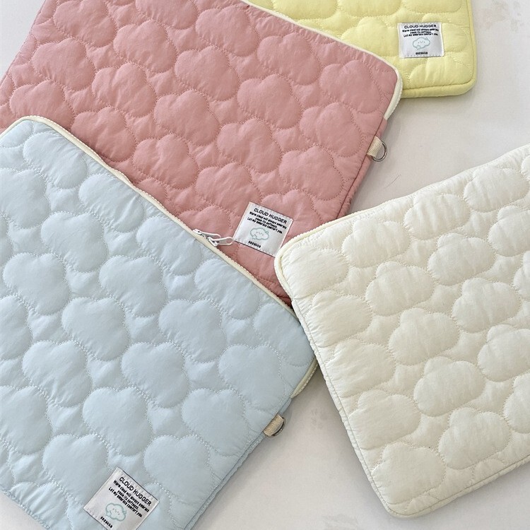 53291 Korean Cute Cloud Embroider iPad Tablet Bag 11/13/ 15inch Notebook Cosmetics Bag