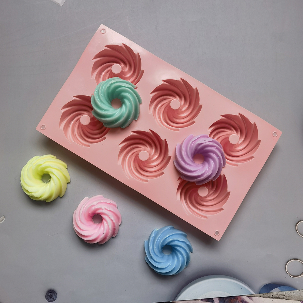 6 espirales 184 molde de silicona pastel helado pudín molde de postre jabón utensilios