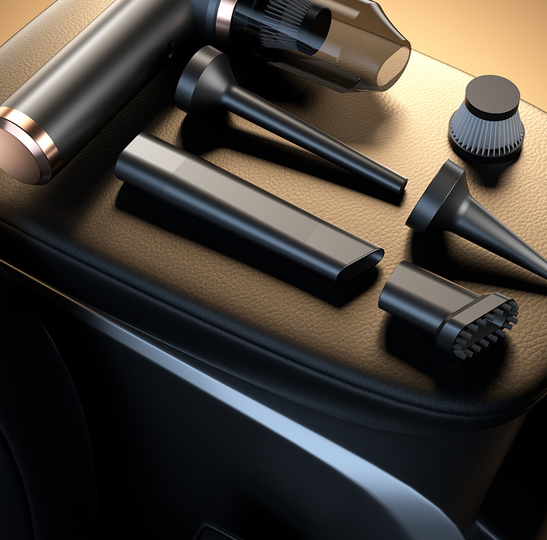 5-in-1 Car Vacuum Cleaner, Handheld Small Wireless Suction, Powerful Portable Car Vacuum Cleaner