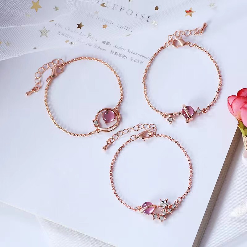 Female students Korean style simple girlfriends two or three people Planet universe ins girlfriends gift Dream starry sky bracelet