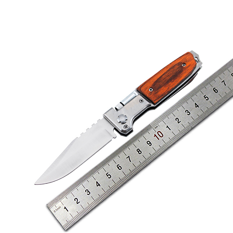 户外折叠刀剑鱼野营战术刀具高硬度防身迷你小刀多功能求生刀带灯