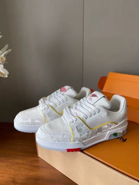 Trainer Dior Men's White Sneakers, Fashionable Sports Thick-Soled Shoes, Height-Increasing Versatile Casual Trendy Shoes for Couples