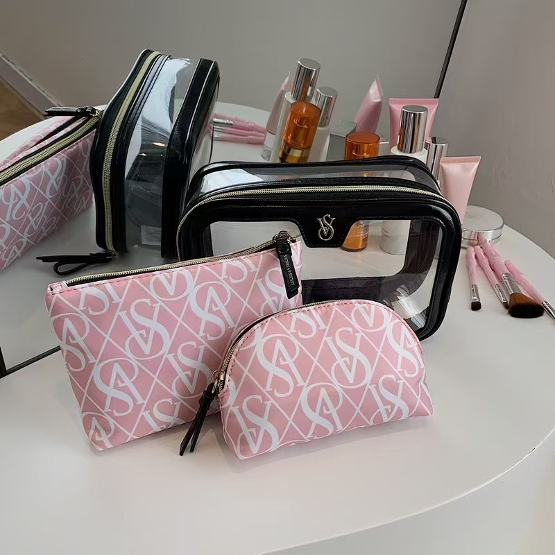 Victoria's Secret Cosmetic Bag Set Pink Logo