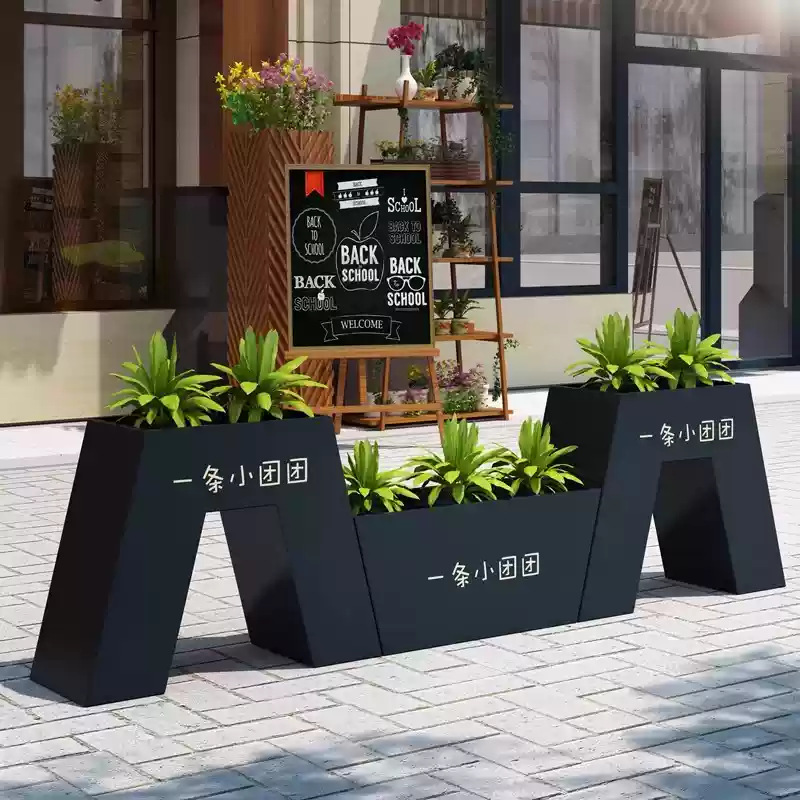 Caja de flores de balcón combinación de maceta de acero inoxidable terraza caja de plantación de tarjetas de escalones barandilla diseño gratuito caja de flores exclusiva