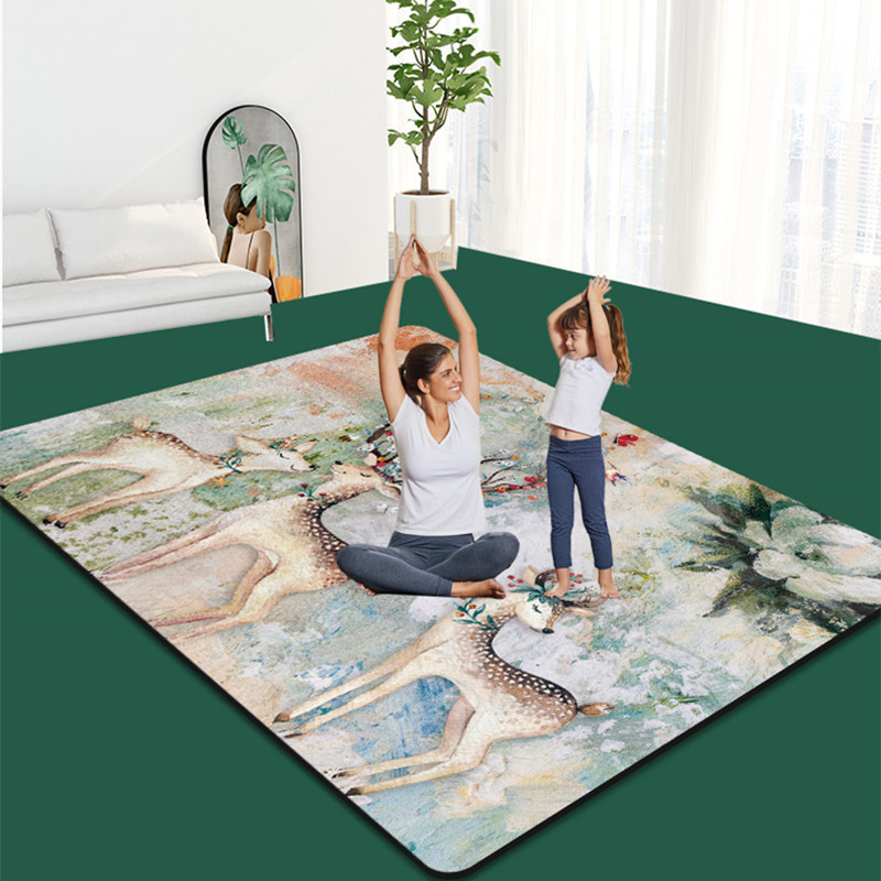 Widened Thickened Printing Double Yoga Mat Soundproof Non-Slip Children's Crawling Mat Large Size Spot Fitness Mat