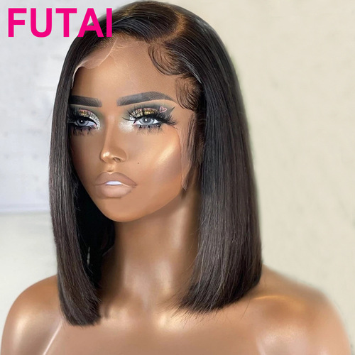Straight Human Hair BOB Wig with Lace Front and Bob Cut Factory Short Hair